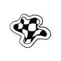 Abstract Checkerboard Blob Sticker — Black & White Kiss-Cut Vinyl Sticker